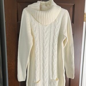 VENUS Cream Cable Knit Cowl Neck Sweater Dress, New